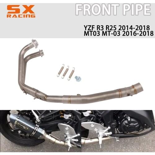 Motorcycle Full Exhaust System Pipe Middle Pipe Slip On For YAMAHA YZFR3 YZFR25 YZF R3 R25 2014-2018 MT03 MT-03 2016-2018