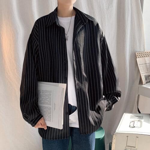 2021 Mens Solid Color Stripe Printing Long Sleeve Hawaiian Shirt Gray Social Camisa Masculina French Cuff Mens Fashion Shirts