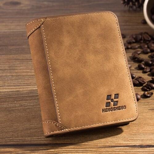 Tri-Fold Men Wallets Famous Brand Men Retro Nubuck PU Leather Purses Multifunctional Men Billfold Credit Cards Holders Cartera