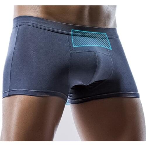 Sexy Boxers Men Underwear Cueca Modal Panties Gay Solid Breathable Mesh Pouch Underpants Male Boxershorts Ropa Interior Hombre