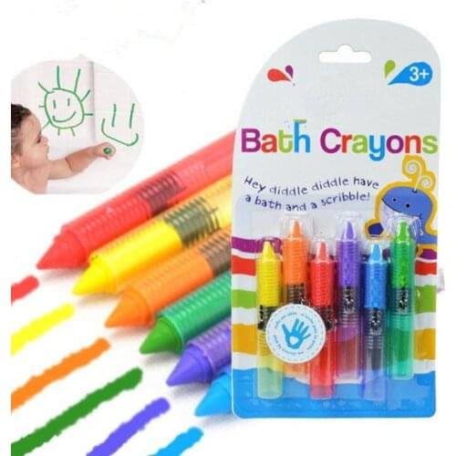6 Colors/set Childrens Crayon Set Wipes Edible Childrens Oil Painting Crayons For Baby Kids Christmas Gifts Puzzle Game Toys