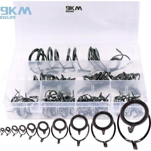 Fishing Rod Guide 50~120Pcs Stainless Steel Ceramics Rings Rod Repair Kit Spinning Casting Mixed Size Replacement Accessories