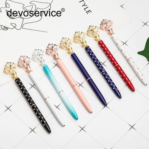 New 1Pc Kawaii Ballpoint Pen Big Gem Metal Ball Pen With Large Diamond Crystal Pen Fashion School Office Supplies Students Gifts