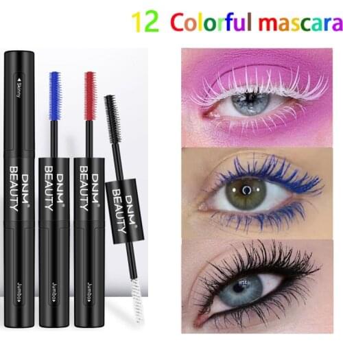 New Silk 4D Double Mascara Long Thick Warm Water Removable Not Blooming Grafting Growth Waterproof Colorful Fashion Curling Hot