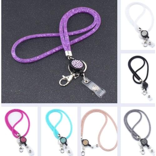 Retractable Lanyard Badges Holder For Cellphones Office Id Hanging Rope Mesh Necklace Strap Universal Keychain