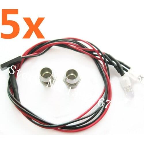 Wholesale 5Set 2&4 Metal Lamp LED Lights 3V-7V 3mm 5mm For 1/10 1/8 Nitro Electric Power RC Remote Control Cars External Lights