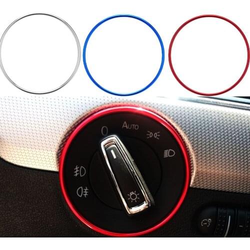 Car Headlight Switch Trim Headlamp Frame Ring For Volkswagen VW Golf MK7 Tiguan MK2 T-ROC Auto Accessories