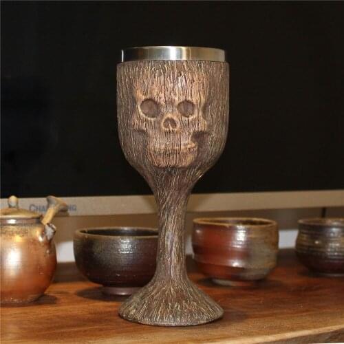 Retro tree monster skull goblet 304 stainless steel small wine glass creative bar cup