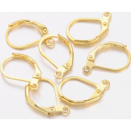 20pcs Brass Golden Platinum Silver Color Lever Back Hoop Earrings for Jewelry Making Nickle Free 15x10mm Hole: 1mm