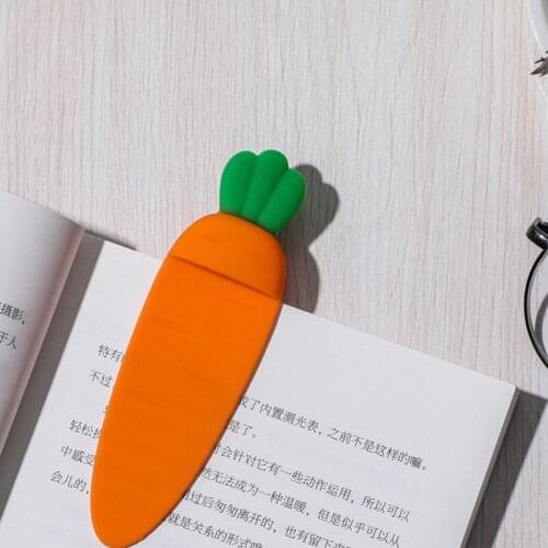 Cute Carrot Bookmark Cartoon 3D Stereo Book Marks For Kids DIY Decoration Gift Office School Supplies Silicone Carrot Bookmark