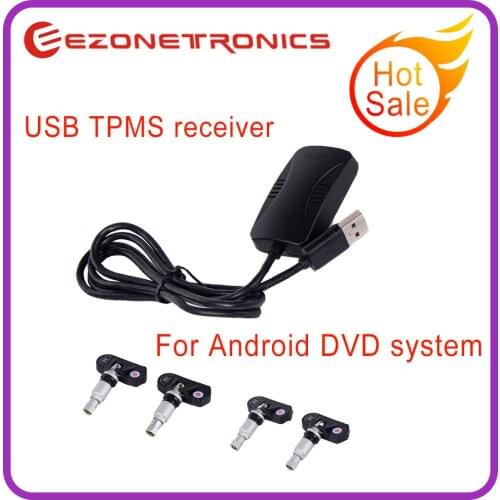 Ezonetronics USB Auto TPMS Car Tire Pressure Alarm Monitor System Diagnostic Kit for Vehicle Android with 4 Internal Sensors