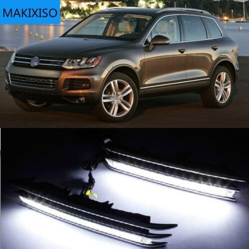 LED Daytime running Lights fog lights for Volkswagen Touareg 2011 2012 2013 2014 2015 DRL LED Car Lamp External Auto Lights