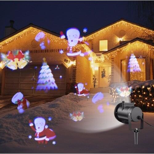 LED Garden Projector Lawn lamp 12 Pattern Snowflake Christmas light Outdoor Decoration Spotlight For Landscape lighting 110V 220