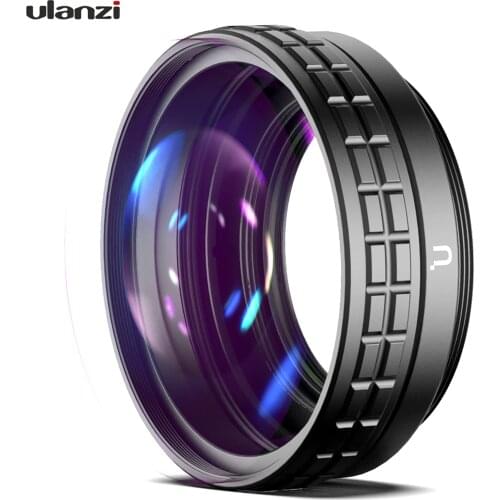 Ulanzi WL-1 18mm Wide Angle Lens 10X Macro Lens 2-in-1 Additional Lens Using External Adapter Ring for Sony ZV1 RX100M7 Cameras