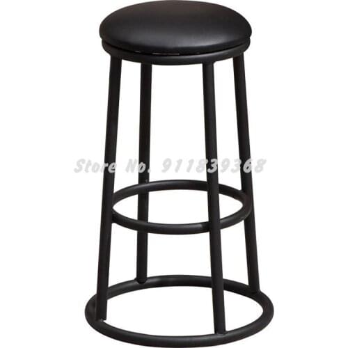 High stools, bar stools, iron art, household milk tea bar, cashier counters, mobile phone shops, heightened round modern minimal