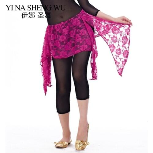 New Lace Skirts Practice Belly Dance Clothing 1 Pc Belly Dance Accessories Hip Towel Waist Chain Belly Dance Practice Hip Scarf