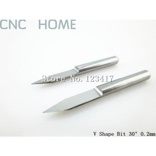 10pcs 30 Degree 0.5mm Tip Carbide CNC Bits Flat Bottom Milling Cutter V Shape Wood Engraving CNC Router Bit 3.175mm Shank