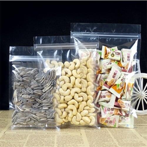 1000pcs/lot 12 Size Clear transparent Bag Self Seal Packing Food Bags Resealable Packaging tea Bag flat Plastic zipper bags