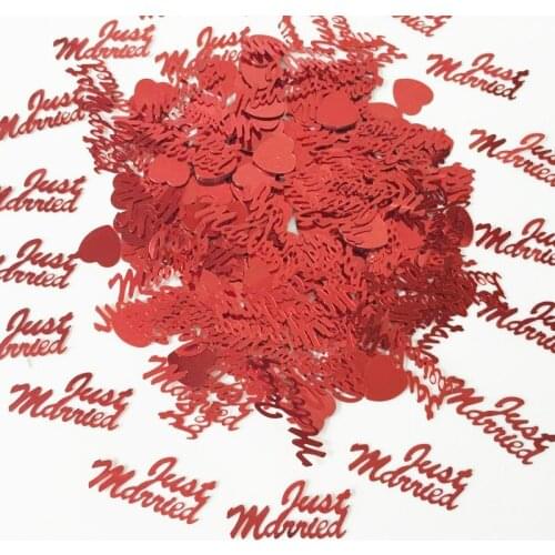 1500pcs 6colors Just Married Wedding Sparkly Confetti Table Scatters Decorations Party Supplys