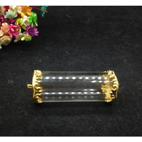 3sets/lot 40*15mm open tube glass globe flower button two base set glass bottle glass vail pandent fashion jewelry glass dome