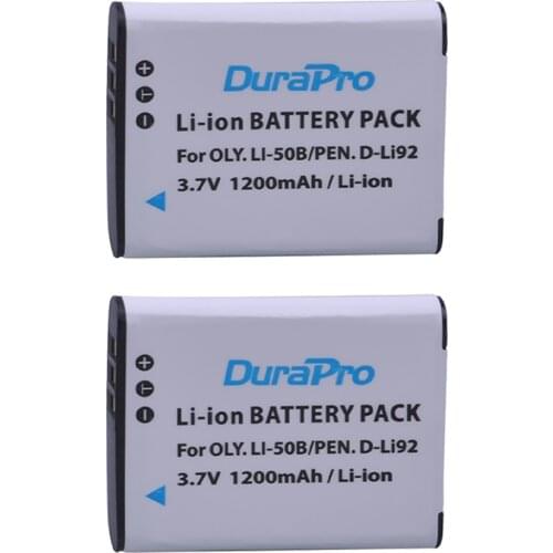 2pc 1200mAh Li-50B D-Li92 Li 50B D LI92 Li-ion camera Battery For Olympus SP 810 800uz u6010 u6020 u9010 SZ14 SZ16 d755 U1010