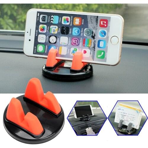 Car Accessories Interior Phone Holder Ornament 360 Rotation PC+Silicone Wear Resistant Dashboard Decoration Universal for GPS