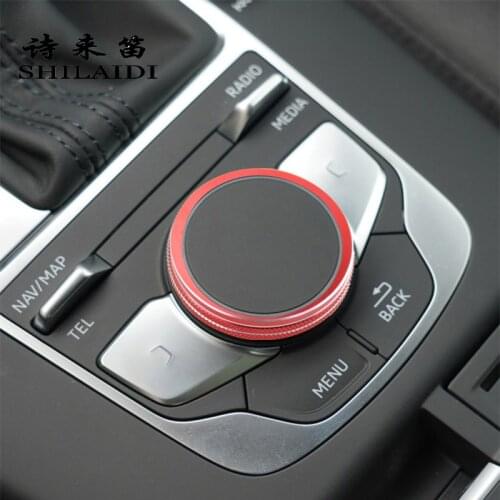 Car Styling Center Console multimedia Knob Switch Buttons Frame Cover Stickers Trim For audi A3 V8 S3 Auto Interior Accessories