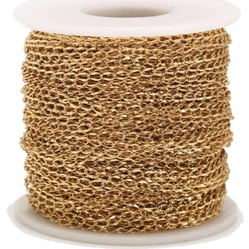 2M 2.5mm Stainless Steel Gold Link Chain Necklace Bulk Cable Chain for Jewelry Making Findings DIY Necklace Bracelet