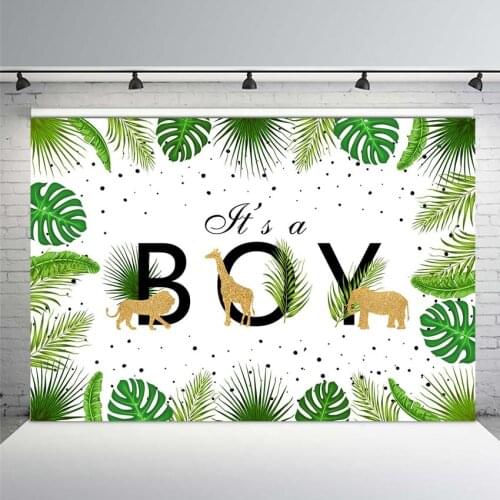 Wild Animal Birthday Photo Background Its A Boy Jungle Forest Birthday Party Banner Backdrop Stripes Photo Studio Supplies Prop