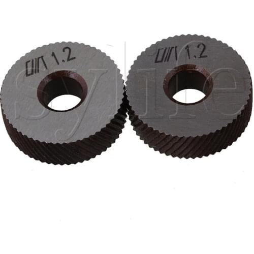 2PCS Silver Steel Knurling Tool Diagonal Wheel Linear Knurl 1.2mm Pitch 8 x 26mm