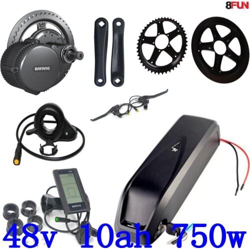 48V 750W Bafang BBS02B Mid Drive Motor Electric Bike Conversion Kit with 48V 10Ah Electric Bicycle Battery with charger free tax