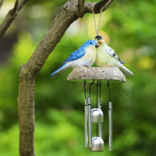 Creative Resin Birds Wind Chime Room Garden Hang Birds Pendant For Home Door Window Outdoor Garden Decoration Ornaments Gift