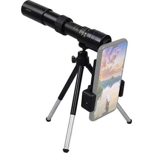 10-300×40 Zoom Monocular HighDefinition BAK4 Prism Monocular Retractable Telescope with Tripod Phone Mount Lanyard Carrying Case