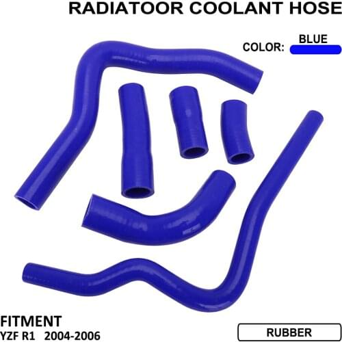 Motorcycle Radiator Coolant Hose Plastic Blue Rubber Water Pipe Blue For YAMAHA YZF R1 YZF-R1 2004 2005 2006 Street Bike
