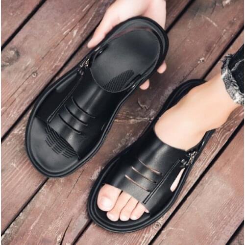 2021 Summer Cool Platform Sandals Genuine Leather Breathable Outdoor BeachRoman Designer Casual Mens Beach Shoes Size 39-45