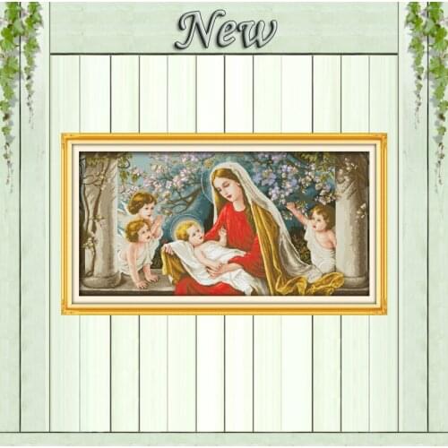 Madonna and child Jesus Christianity painting counted print on canvas DMC 14CT 11CT Cross Stitch Needlework Sets Embroidery kits