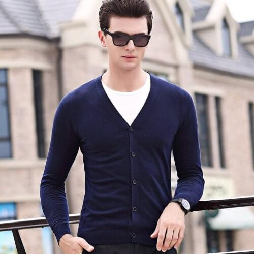 MRMT 2021 Brand New Fall Winter Mens Jackets Long Sleeve Knitted Sweater Pure-colour Leisure for Male Sweater Jacket Clothing