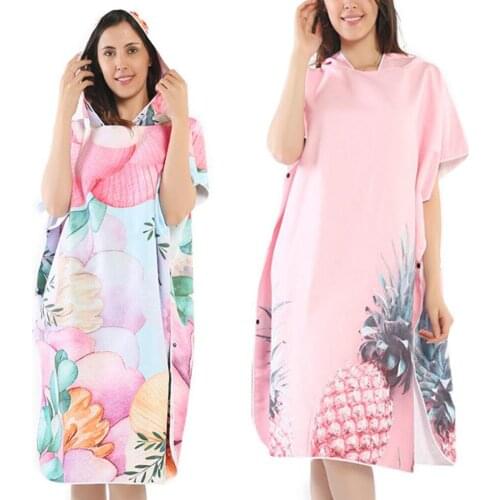 New Adult Hooded Beach Towel Covered With Colorful Poncho Cloak For Bathing Beach Swimming Soft Cartoon Bathrobe