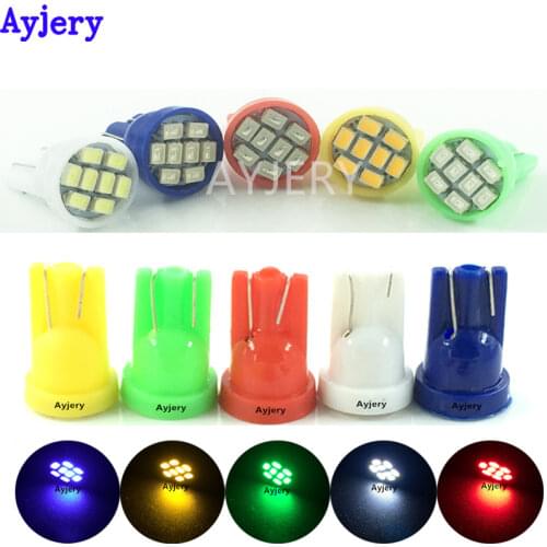 AYJERY 6V 6.3V !! 50X T10 Led 194 168 W5w 1206 8 SMD 3020 Auto Wedge Lighting DC 6V Clearance Instrument Lights Car Light Bulbs
