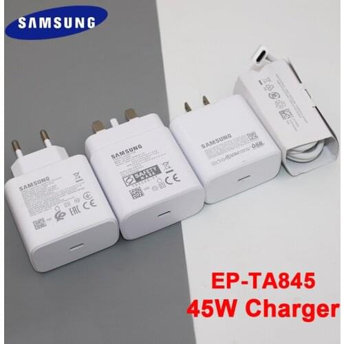 EU/US/UK Plug Charger Original Samsung 45W Super Power Adapter 5A USB C To Type C Cable For Galaxy S20 A71 5G A91 M51 A70 A80