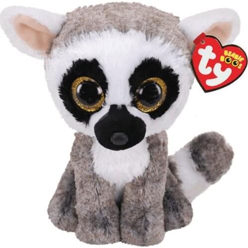 15cm Ty Big Glitter Eyes Plush Stuffed Linus The Lemur Plush Animal Toys Stuffed Monkey Doll Gift