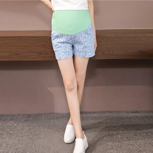 Print Flower Casual Women Maternity Shorts High Waist Short Pregnant Outdoor Running Short Pregnant Pregnacy Shorts Women Sport