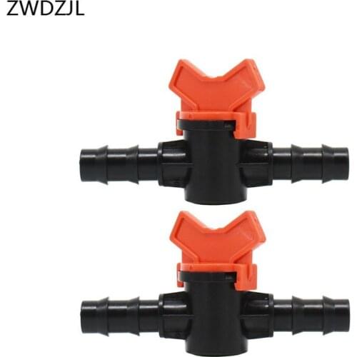 Irrigation hose 16mm garden tap irrigation valve 5/8 Mini Valve 2 way tap waterstop connectors barb Drip adapter 15pcs