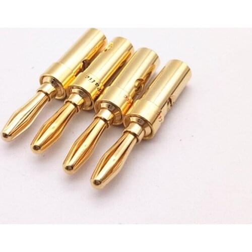 10pcs/lot Fine Copper Cross Banana Plug Gold-Plated Cross Welding-Free Banana Plug