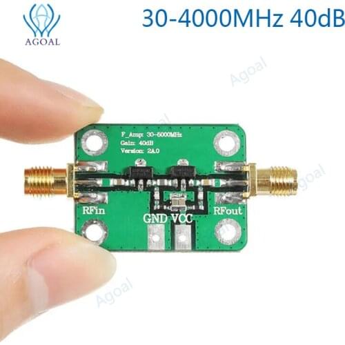 30-4000mhz 40dB 50Ω RF Wideband Amplifier Gain Low Noise DC Amplifier Board Module for FM HF VHFf/UHF DC 5V