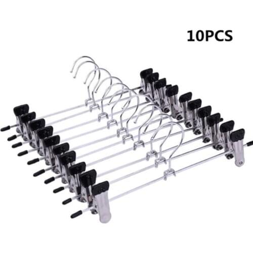 10Pcs Clothing Hanger Drying Racks Organizer Stainless Steel Coat Trousers Clothes Hangers With Hooks Rack Space Saving Storage