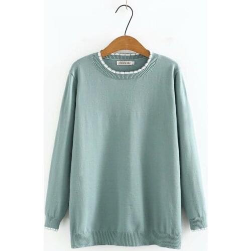 Womens oversize sweater autumn 2021 womens clothing O-Neck solid color Long sleeve Top female Womens jumper