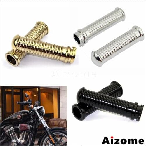 1Pair Aluminum Hand Grips Universal Motorcycle 1" 25mm Handlebar Vintage Cafe Racer Motorbike Retro Handle Grip For Harley Honda