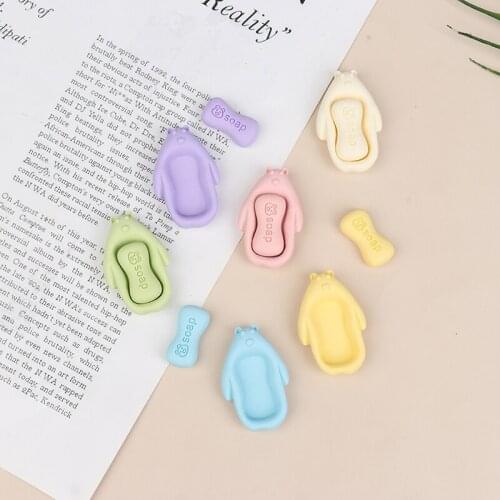 10Pcs(5 Soap+5 Soapdish) Dollhouse Miniature 1/12 Scale Mini Soap Pretend Play Doll House Furniture Decoration Accessories Toys