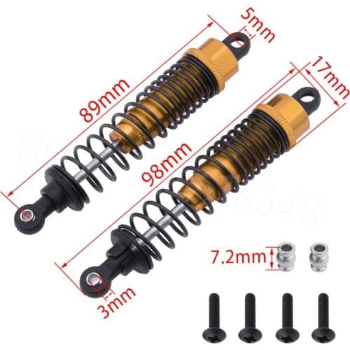 2PCS Oil Filled Aluminum Front Shock Absorber For RC 1:10 Himoto E10 E10XB E10XBL Tanto Off Road Buggy Upgrade Parts 33005